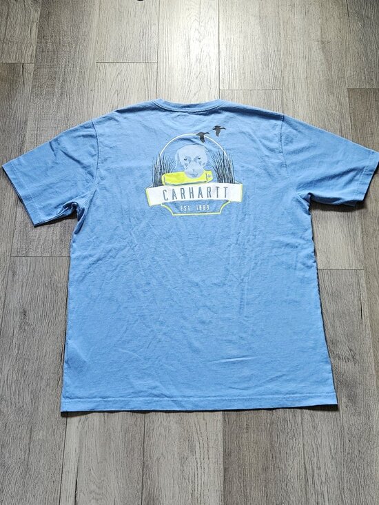 Carhartt Other - Carhartt Mens XL Tall Blue Pocket Tee Shirt Hunting Dog Ducks Graphic Est 1889 X